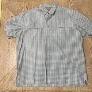 Arrow Men’s Large Checkered Short Sleeve Button Front Shirt Top